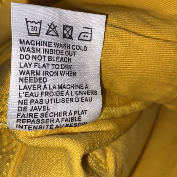 NEW SANDRINE ROSE X FREE PEOPLE WIDE LEG YELLOW HIGH RISE CROP JEANS 25, NWT - Picture 11 of 12